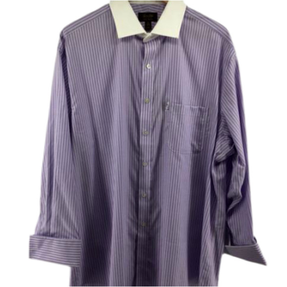 Tasso Elba Other - Tasso Elba 100% Supima Cotton Purple White Striped Button Up Shirt XL NWT